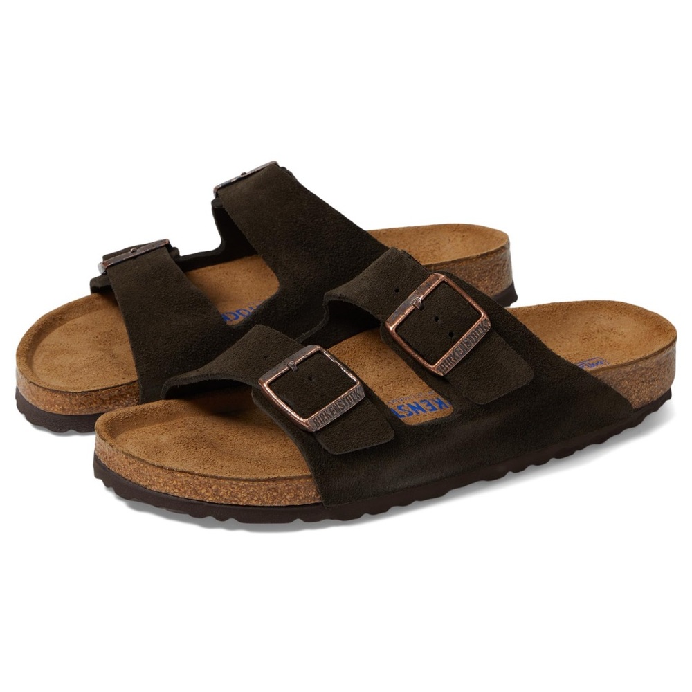 Birkenstock Mocha Suede Arizona Sandals, Soft Footbed, Size 41